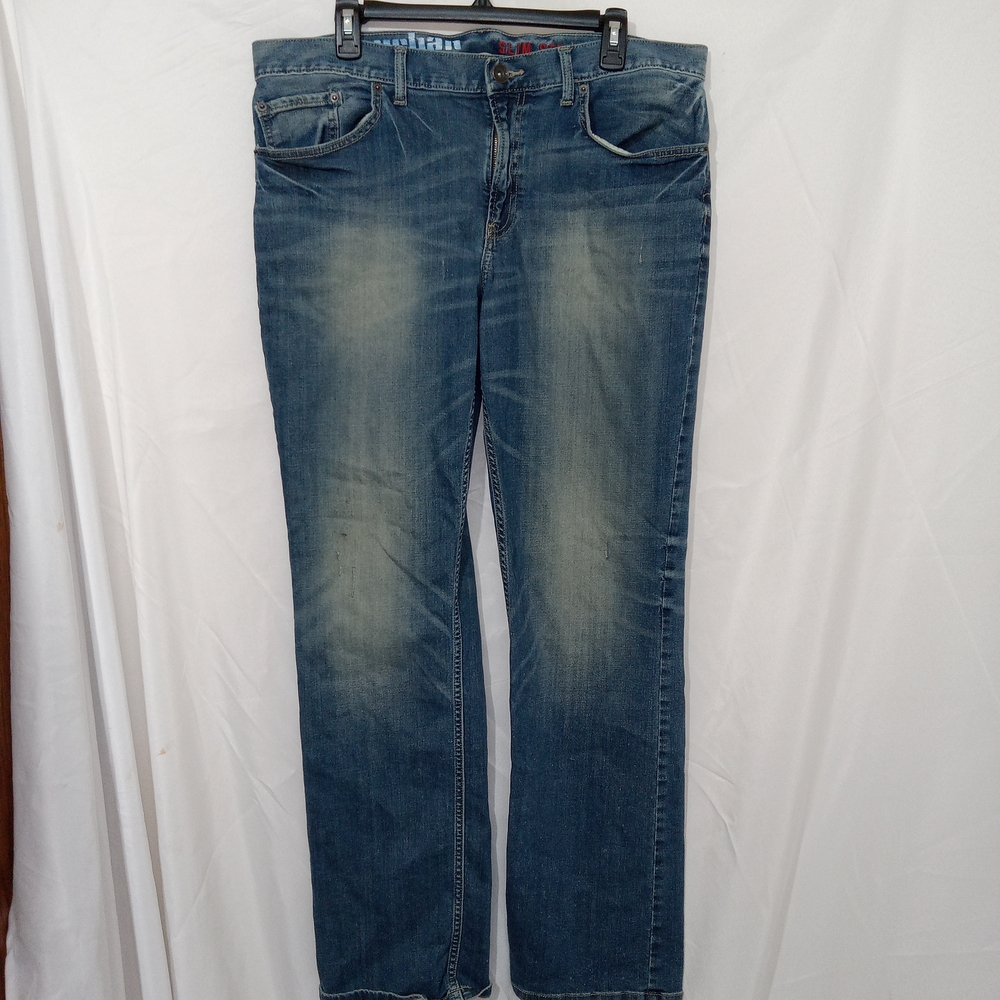 Urban Pipeline Men's Slim Straight Leg Jeans 36×34 Acid Wash Grunge Punk
